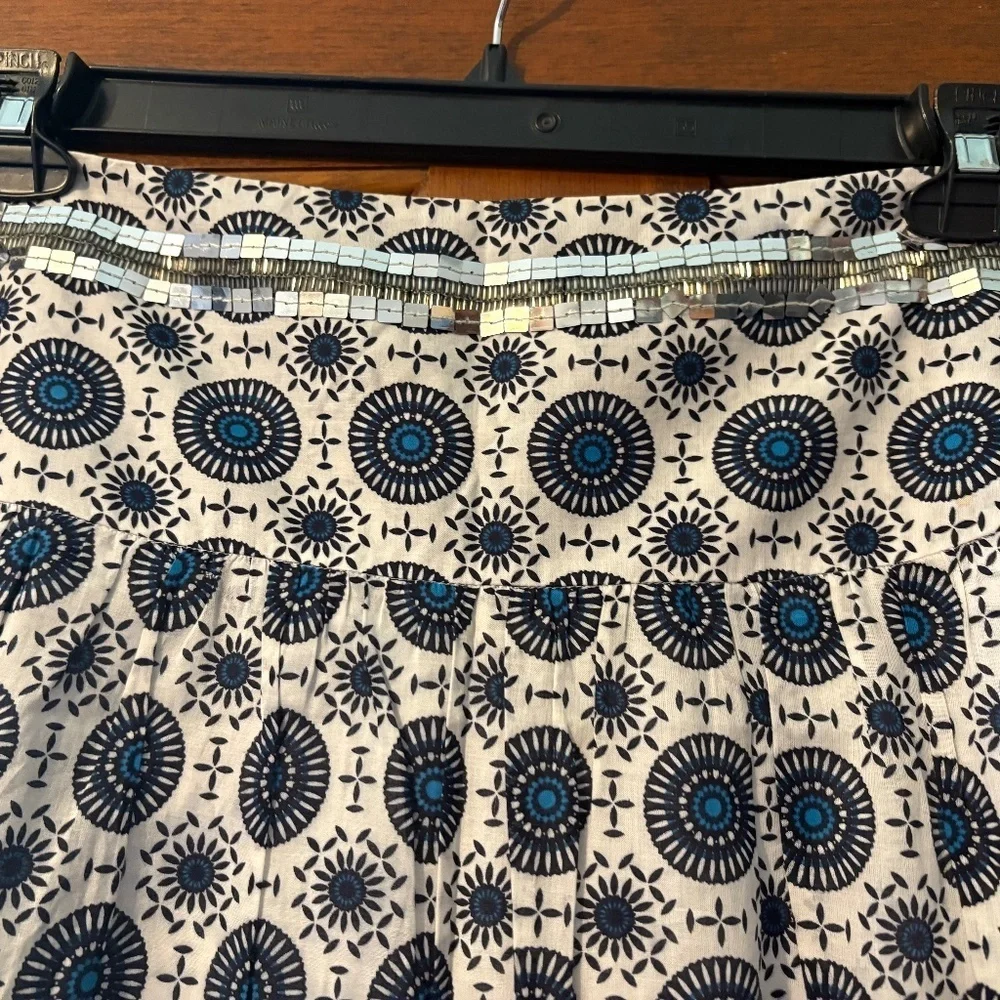Tory Burch Maxi Skirt in Blue/White (Size 2)
